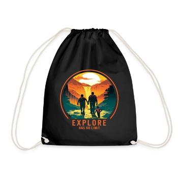 Wandern Wanderer Vater und Sohn Vatertag Geschenk - Turnbeutel - Schwarz - Vorne