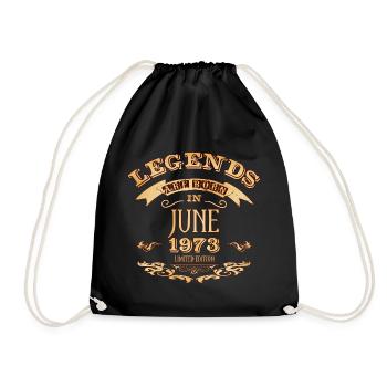 Legends are born in june 1973 - Drawstring Bag - black - Front