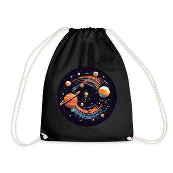 universe solar system planets - Drawstring Bag - black - Front