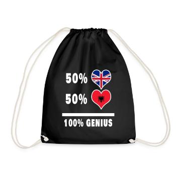 Albanie et Grande-Bretagne 100% Genius Flag - Sac de sport léger - noir - Devant