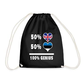 Estonie et Grande-Bretagne 100% Genius Flag - Sac de sport léger - noir - Devant
