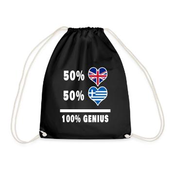 Grèce et Grande-Bretagne 100% Genius Flag - Sac de sport léger - noir - Devant