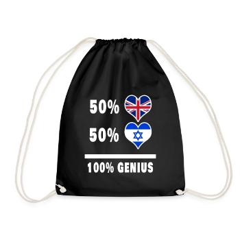Israël et Grande-Bretagne 100% Genius Flag - Sac de sport léger - noir - Devant