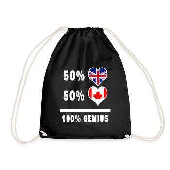 Drapeau 100% génie du Canada et de la Grande-Bretagne - Sac de sport léger - noir - Devant