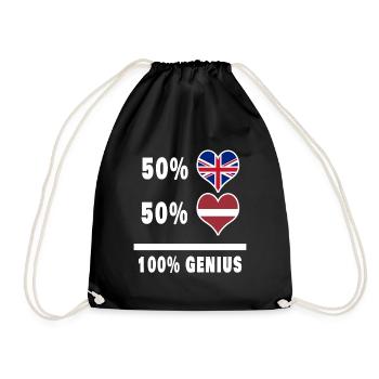 Lettonie et Grande-Bretagne 100% Genius Flag - Sac de sport léger - noir - Devant