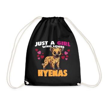 Just a Girl who Loves Hyenas - Drawstring Bag - black - Front