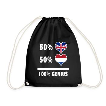 Pays-Bas et Grande-Bretagne 100% Genius Flag - Sac de sport léger - noir - Devant