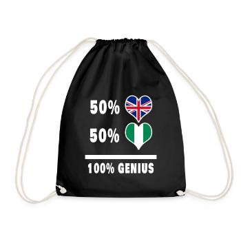 Nigeria et Grande-Bretagne 100% Genius Flag - Sac de sport léger - noir - Devant