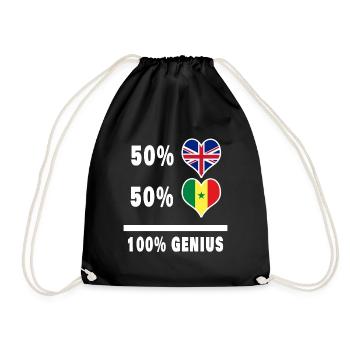 Sénégal et Grande-Bretagne 100% Genius Flag - Sac de sport léger - noir - Devant