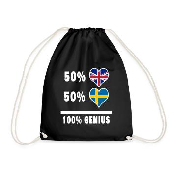 Suède et Grande-Bretagne 100% Genius Flag - Sac de sport léger - noir - Devant