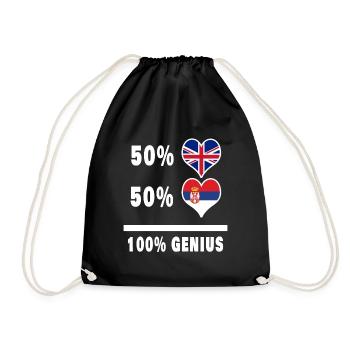 Serbie et Grande-Bretagne 100% Genius Flag - Sac de sport léger - noir - Devant