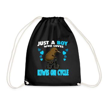 Just a Boy who Loves Kiwis on cycle - Turnbeutel - Schwarz - Vorne