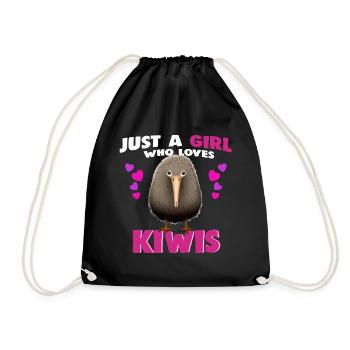 Just a Girl who Loves Kiwis - Turnbeutel - Schwarz - Vorne