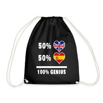Espagne et Grande-Bretagne 100% Genius Flag - Sac de sport léger - noir - Devant