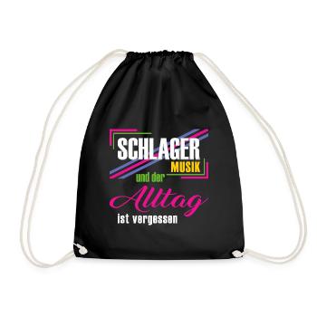 Schlagermusik und der Alltag ist vergessen - Turnbeutel - Schwarz - Vorne