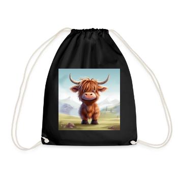 MIGNON HIGHLAND COW design - Sac de sport léger - noir - Devant