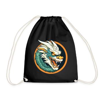 Blason du Dragon : Emblème du Dragon de la Braise - Sac de sport léger - noir - Devant