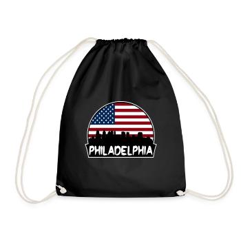 Philadelphie Pennsylvanie États-Unis Flag Skyline Silhoue - Sac de sport léger - noir - Devant