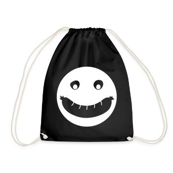Grillen Monster Bratwurst Fan Camping Smiley Hobby - Turnbeutel - Schwarz - Vorne