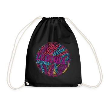 LGBTQIA+ T-Shirt Circle Word Cloud LGBT Gay Pride - Sac de sport léger - noir - Devant