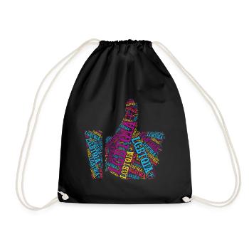 T-shirt LGBTQIA+ Pouce vers le haut Nuage de mots Gay Pride - Sac de sport léger - noir - Devant