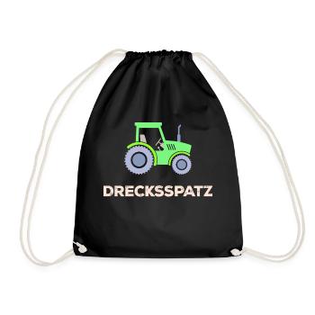 Commercial Vehicle Saying Tractor Country Life Farmer - Drawstring Bag - black - Front