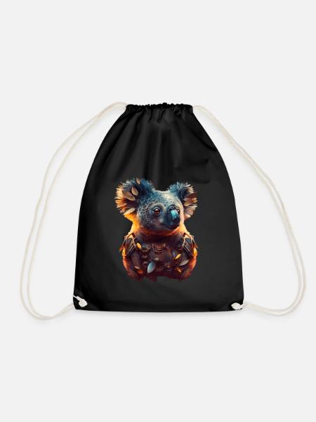Surrealer Koala - Turnbeutel - Schwarz