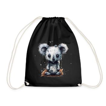 Süsser Trauriger Koala - Turnbeutel - Schwarz - Vorne