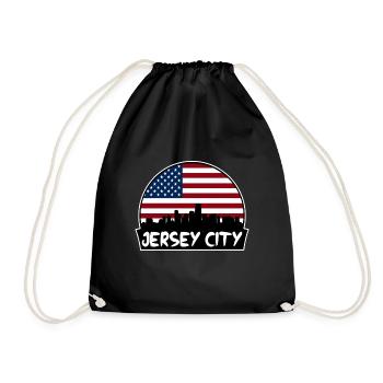 Jersey City New Jersey États-Unis Flag Skyline Silhouette - Sac de sport léger - noir - Devant