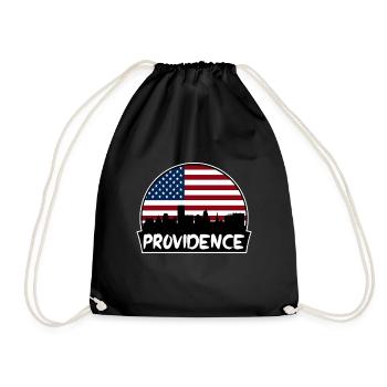 Providence Rhode Island États-Unis Flag Skyline Silhouett - Sac de sport léger - noir - Devant
