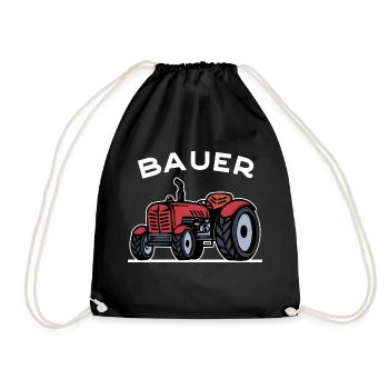 Bauer Traktor Landleben Landmaschinen Bauernhof - Turnbeutel - Schwarz - Vorne