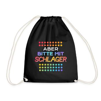 Aber bitte mit Schlager - Turnbeutel - Schwarz - Vorne