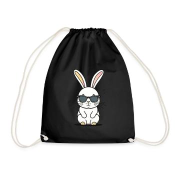 Lapin lunettes de soleil - Sac de sport léger - noir - Devant
