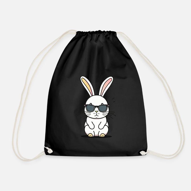 Lapin lunettes de soleil - Sac de sport léger - noir