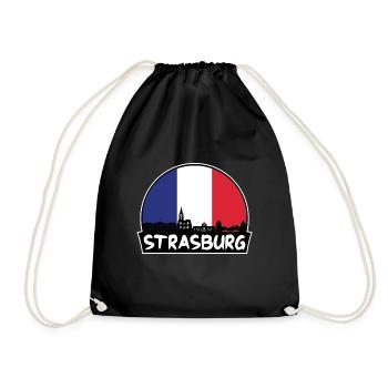 Strasbourg France Flag Skyline Silhouette Voyage - Sac de sport léger - noir - Devant