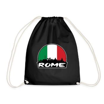 Rome Italie Flag Skyline Silhouette Voyage - Sac de sport léger - noir - Devant