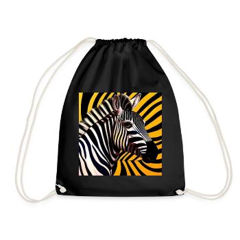 Zebra - Turnbeutel - Schwarz - Vorne