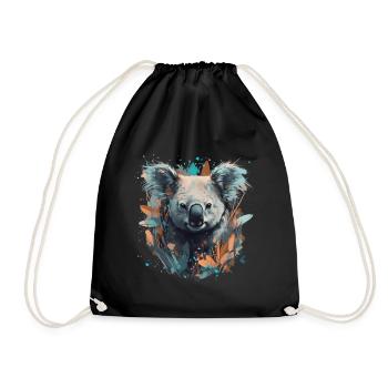 Koala Ours dans les eucalyptus - Sac de sport léger - noir - Devant