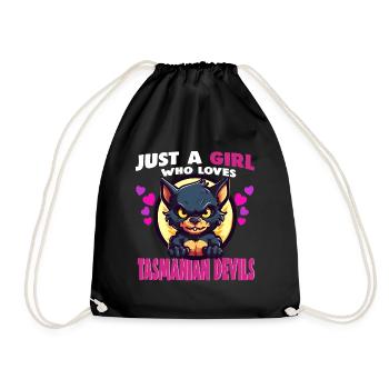 Just a Girl who Loves tasmanian Devils - Drawstring Bag - black - Front