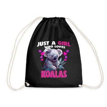 Just a Girl who Loves Koalas - Turnbeutel - Schwarz - Vorne