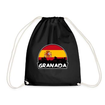 Grenade Espagne Flag Skyline Silhouette Voyage - Sac de sport léger - noir - Devant