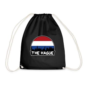 Den Haag Niederlande Flagge Skyline Silhouette Trav - Turnbeutel - Schwarz - Vorne