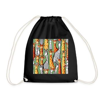Motif de girafe heureuse - Sac de sport léger - noir - Devant