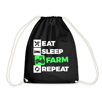 Country Air Statement Farm Tractor Field Vehicle - Drawstring Bag - black - Front