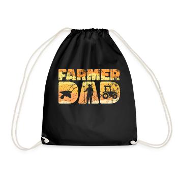Motor Vehicle Tractor Statement Country Air Farmer - Drawstring Bag - black - Front