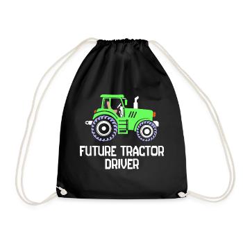 Commercial Vehicle Statement Country Life Tractor Farmer - Drawstring Bag - black - Front