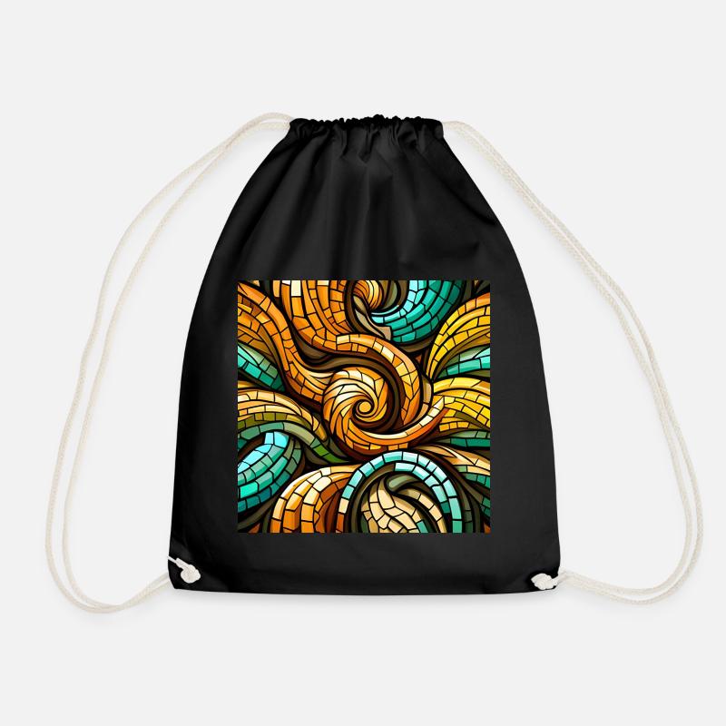 Triskelion Mosaic - Drawstring Bag - black