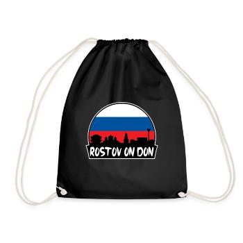 Rostov On Don Russie Flag Skyline Silhouette Trave - Sac de sport léger - noir - Devant