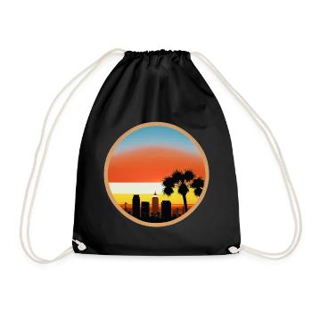 Los Angeles Coucher de Soleil et Palmier - Sac de sport léger - noir - Devant