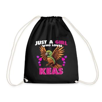 Just a Girl who Loves Keas - Turnbeutel - Schwarz - Vorne